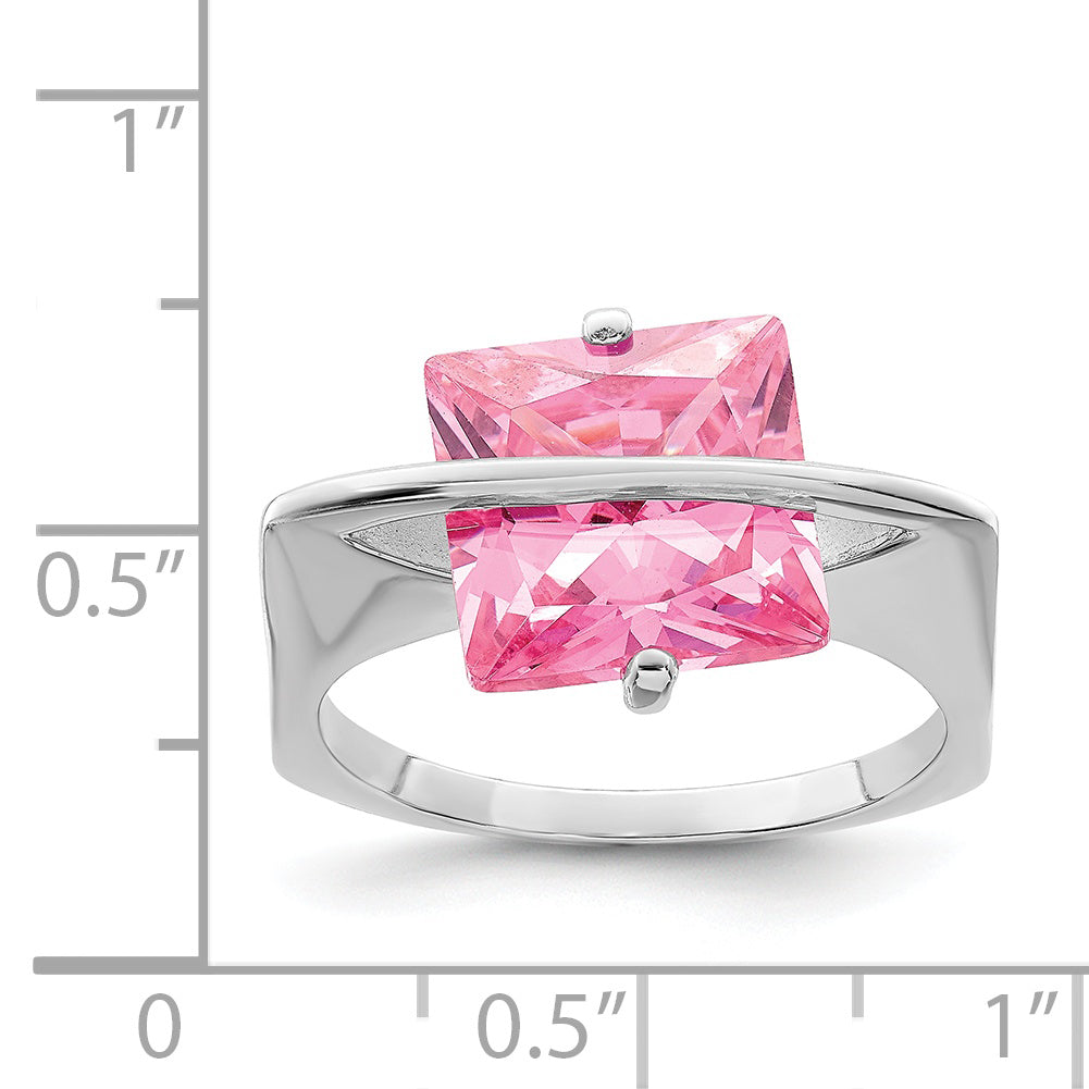 Sterling Silver Pink CZ Ring