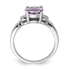 Sterling Silver Purple and Clear CZ Ring