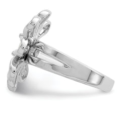 Sterling Silver Rhodium-plated Lab CreatedOpal Flower Ring