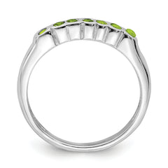 Sterling Silver Rhodium Peridot Ring