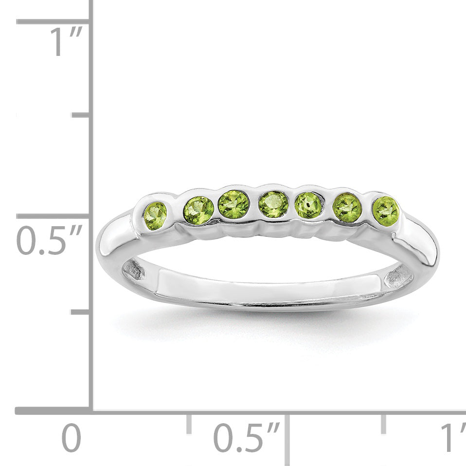 Sterling Silver Rhodium Peridot Ring