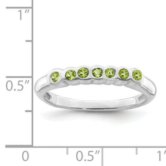 Sterling Silver Rhodium Peridot Ring