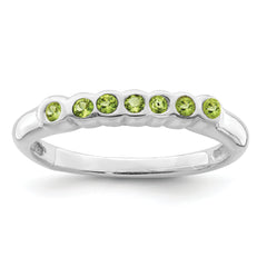 Sterling Silver Rhodium Peridot Ring