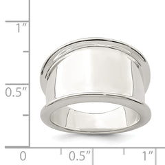 Sterling Silver 15mm Tapered Ring