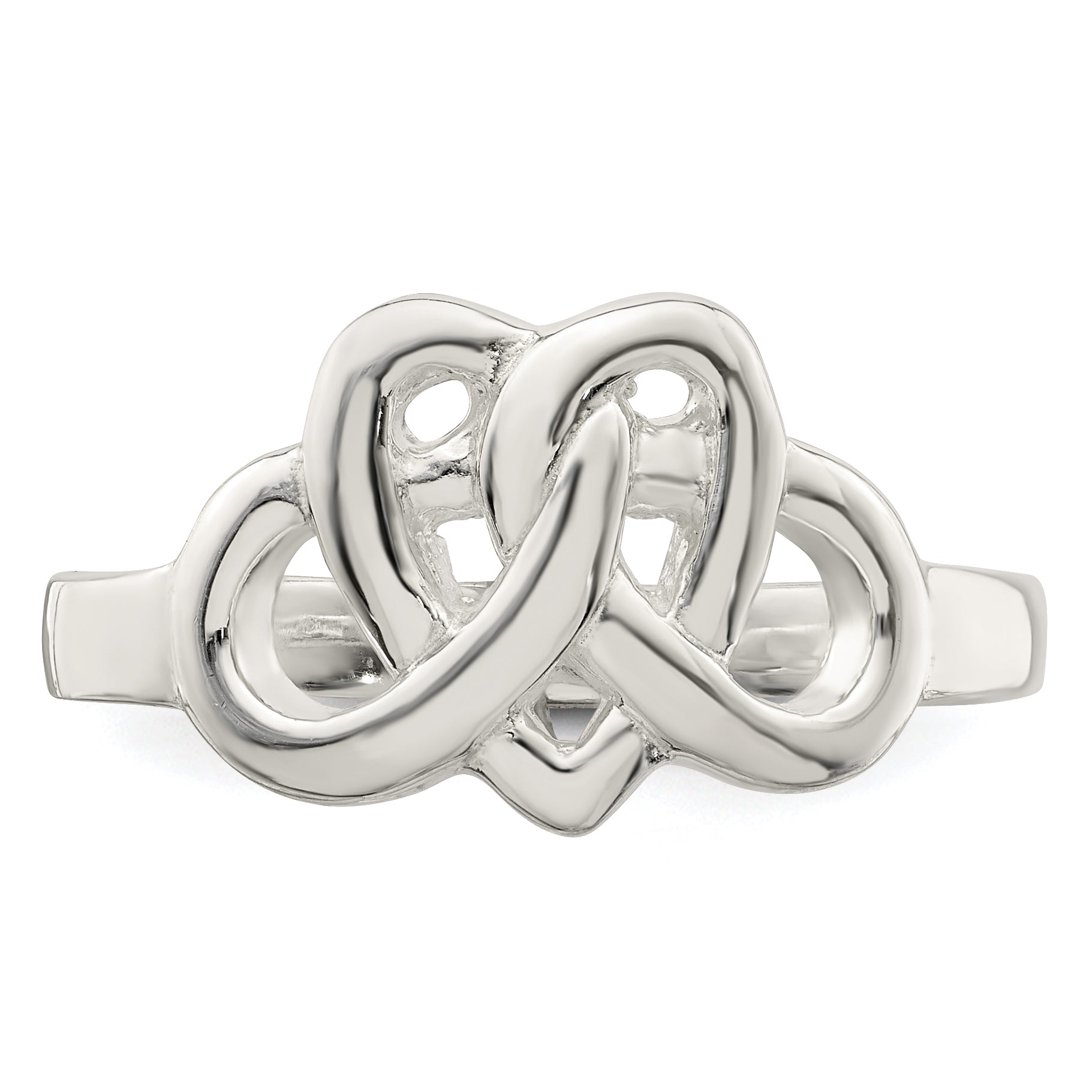 Sterling Silver Fancy Celtic Heart Pattern Woven Ring