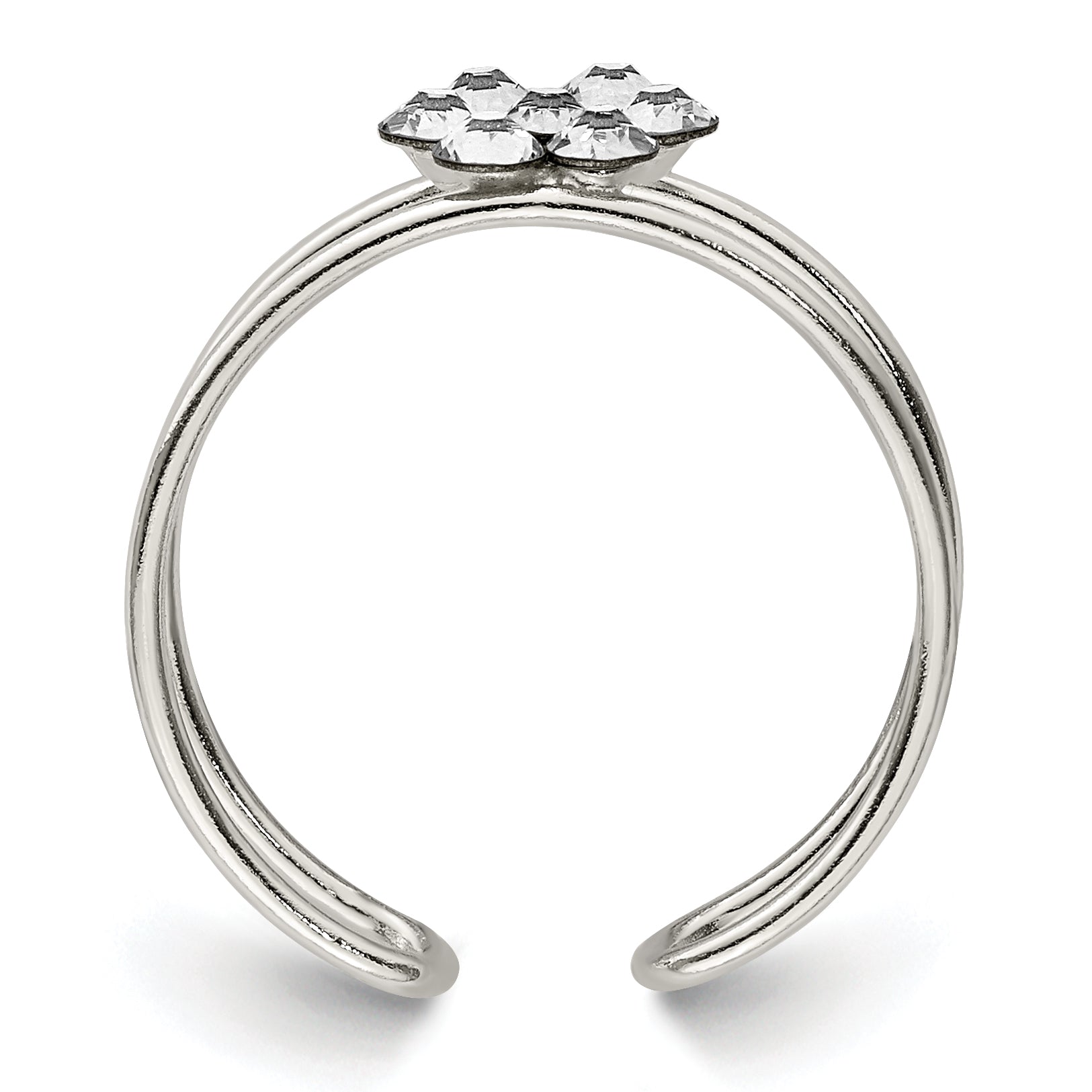 Sterling Silver CZ Flower Toe Ring