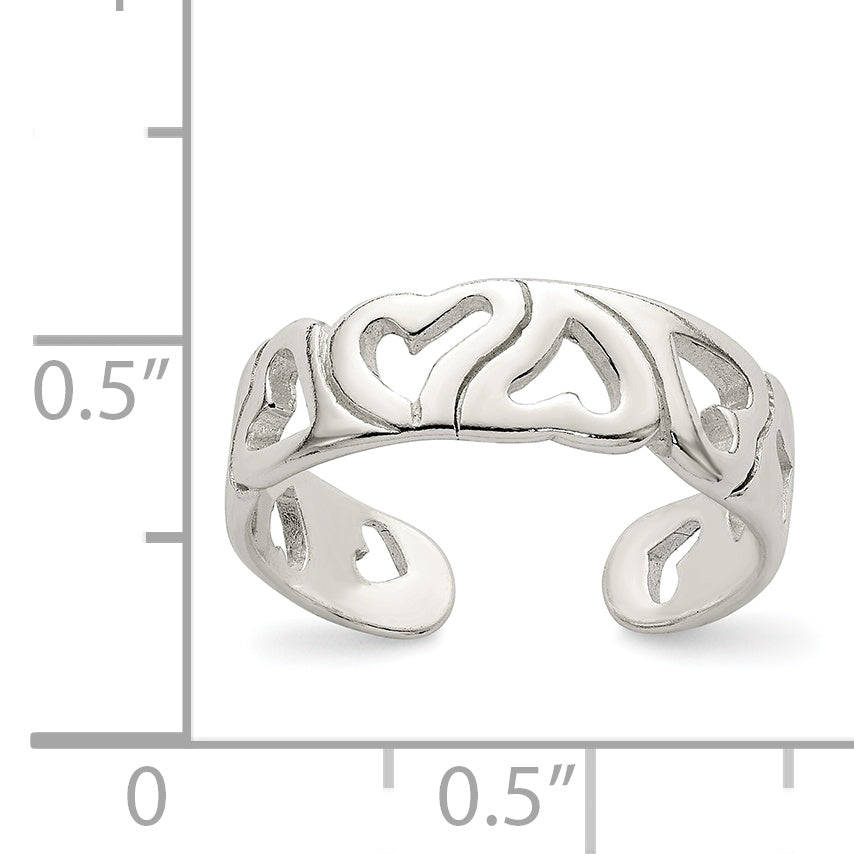 Sterling Silver Heart Toe Ring