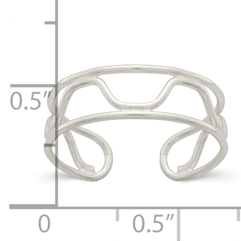 Sterling Silver Wave Toe Ring