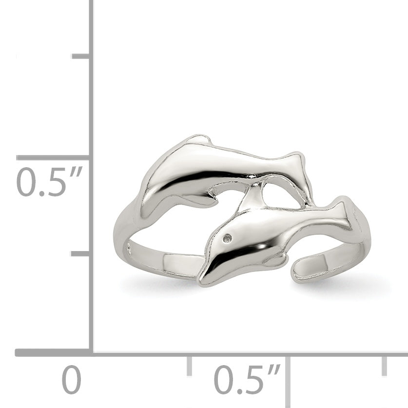 Sterling Silver Dolphin Toe Ring