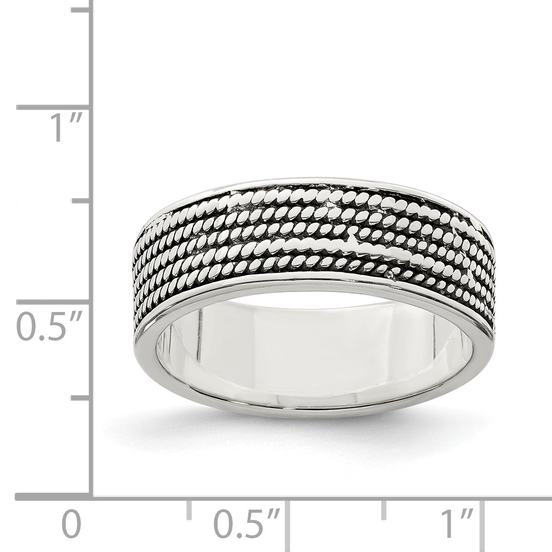 Sterling Silver Rope Design Ring