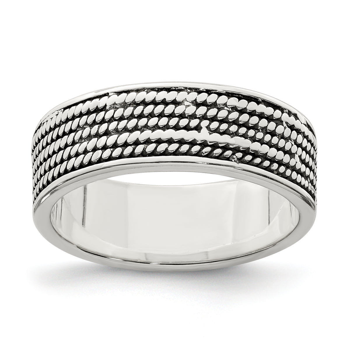 Sterling Silver Rope Design Ring