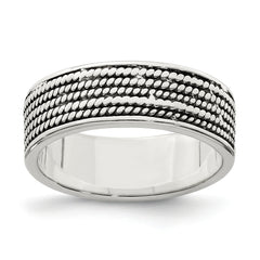 Sterling Silver Rope Design Ring