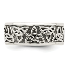 Sterling Silver Antiqued Celtic Knot Ring