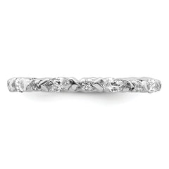 Sterling Silver Rhodium-plated CZ Band