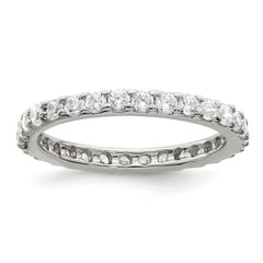 Sterling Silver Rhodium-plated CZ Ring