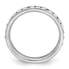 Sterling Silver Rhodium-plated Crystal Eternity Band