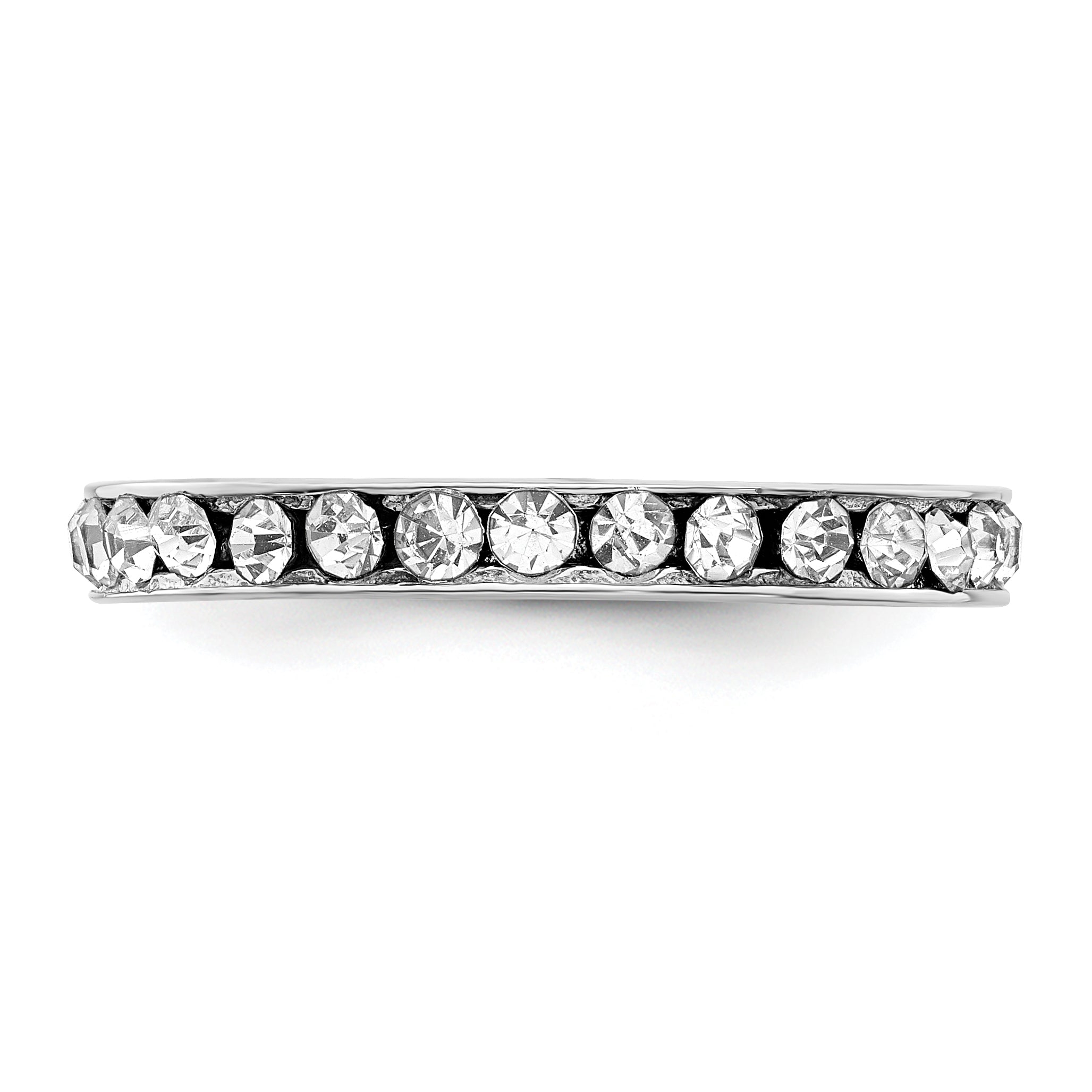 Sterling Silver Rhodium-plated Crystal Eternity Band