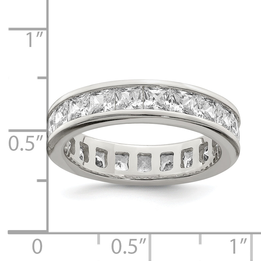 Sterling Silver Rhodium-plated CZ Eternity Band