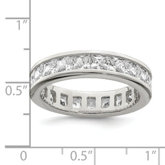 Sterling Silver Rhodium-plated CZ Eternity Band