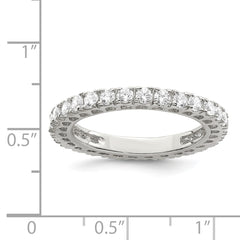 Sterling Silver Rhodium-plated CZ Anniversary Band