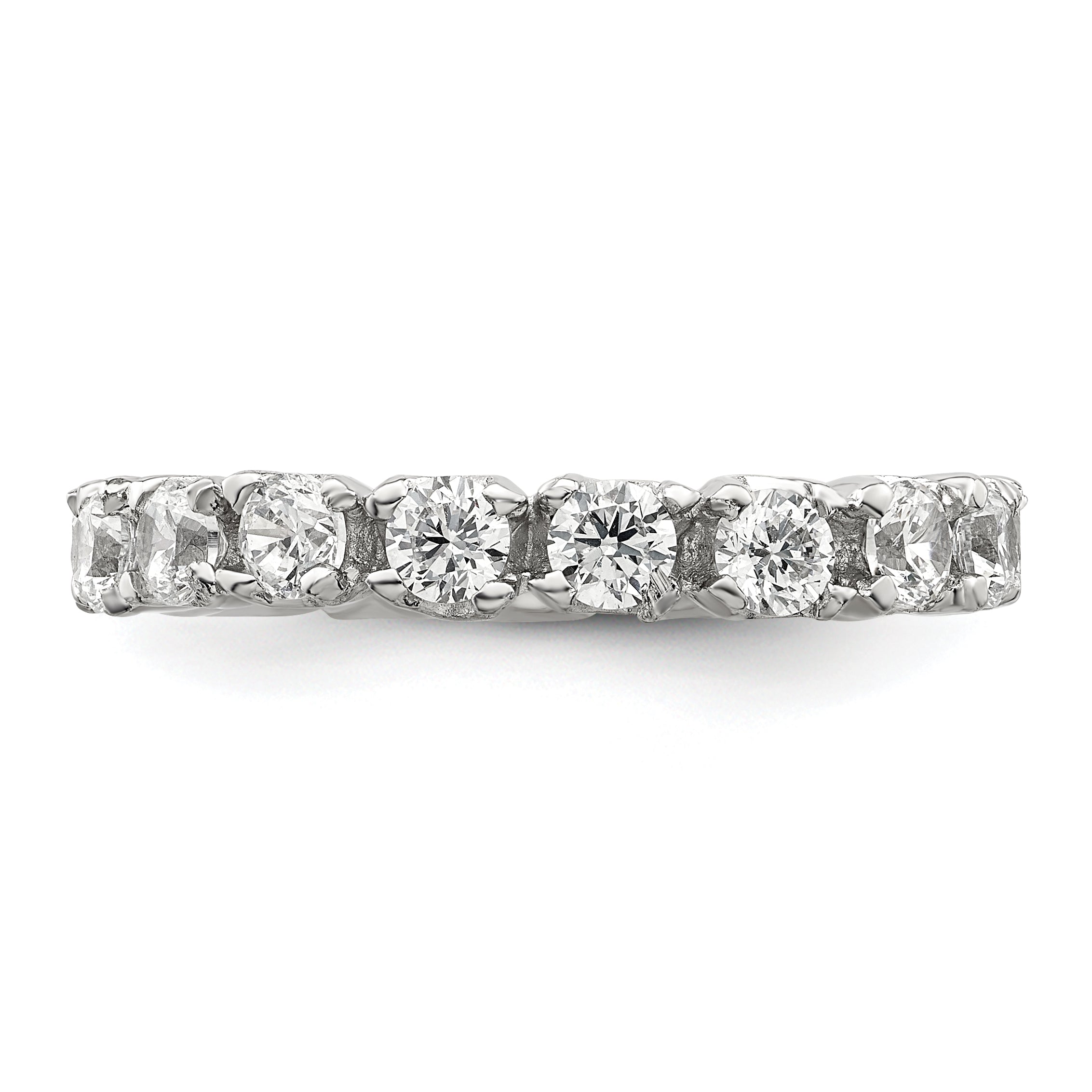 Sterling Silver Rhodium-plated CZ Eternity Ring