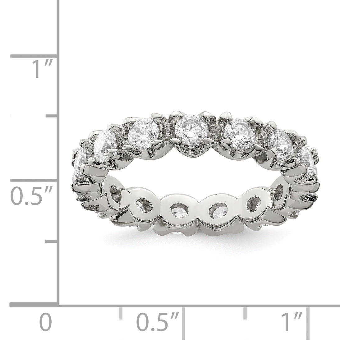 Sterling Silver Rhodium-plated CZ Eternity Ring