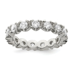 Sterling Silver Rhodium-plated CZ Eternity Ring