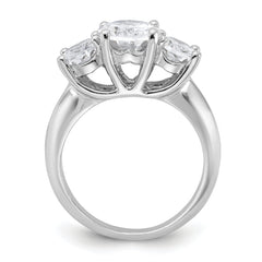 Sterling Silver Rhodium-plated 3 Stone CZ Ring