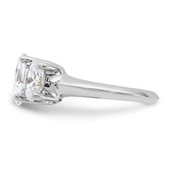 Sterling Silver Rhodium-plated 3 Stone CZ Ring