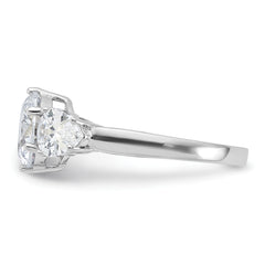 Sterling Silver Rhodium-plated 3 Stone CZ Ring