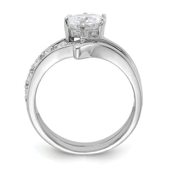 Sterling Silver Rhodium-plated 2-piece CZ Wedding Ring Set