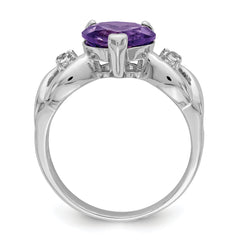 Sterling Silver Lavender CZ Heart Ring