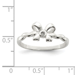 Sterling Silver CZ Bow Ring