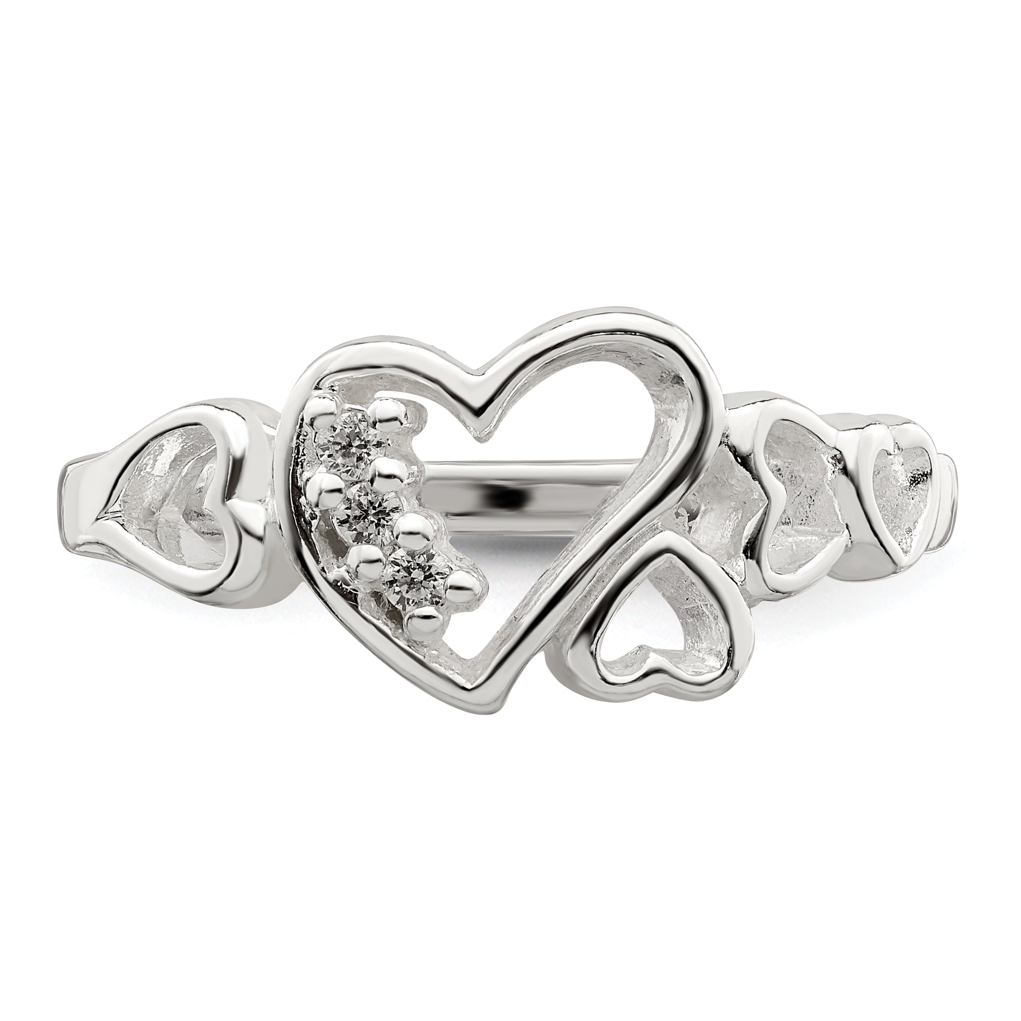 Sterling Silver CZ Heart Ring