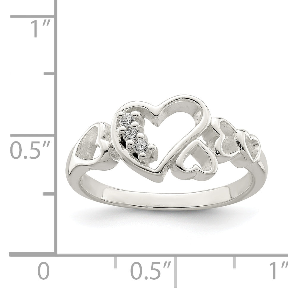 Sterling Silver CZ Heart Ring