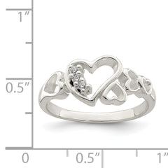 Sterling Silver CZ Heart Ring