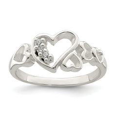 Sterling Silver CZ Heart Ring