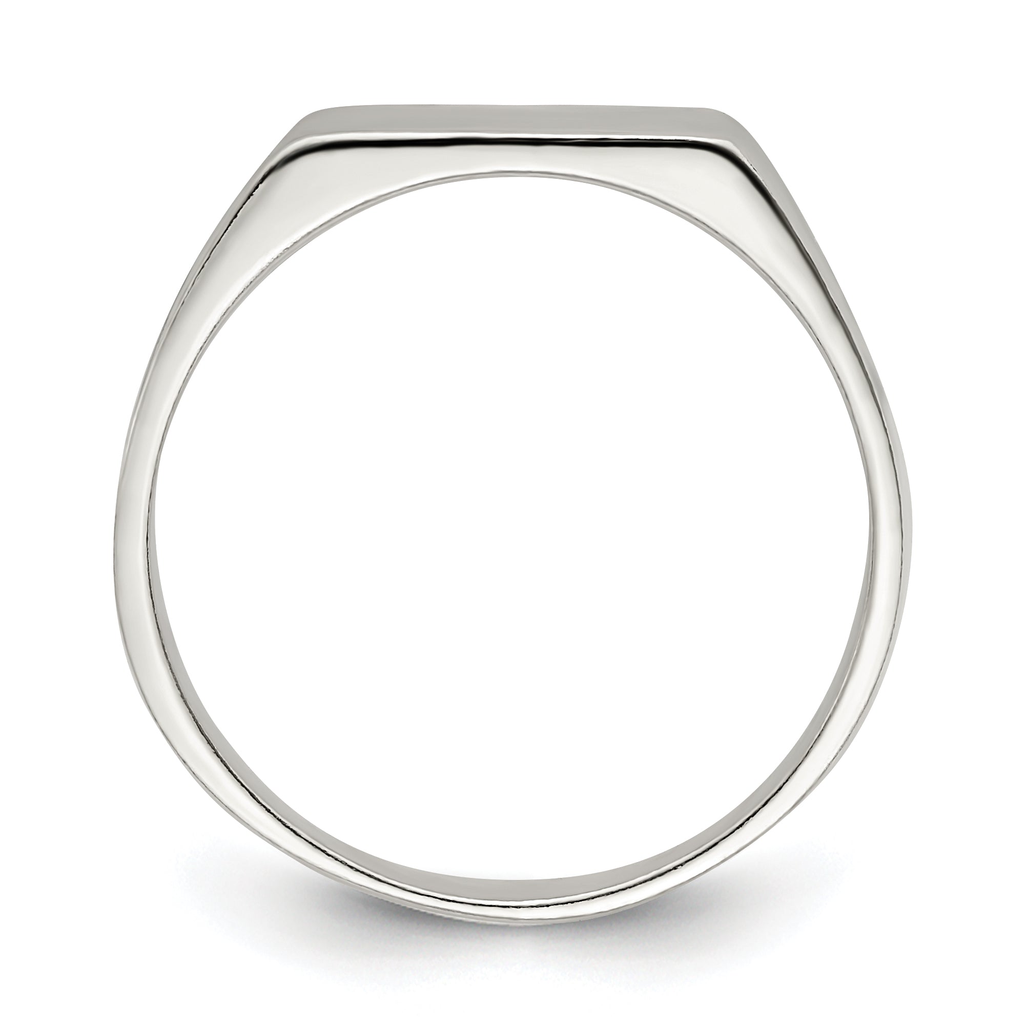 Sterling Silver 11x9mm Solid Back Signet Ring