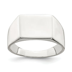 Sterling Silver 9x11mm Solid Back Signet Ring