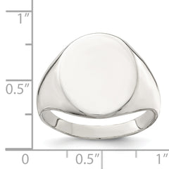 Sterling Silver 17x13mm Closed Back Signet Ring