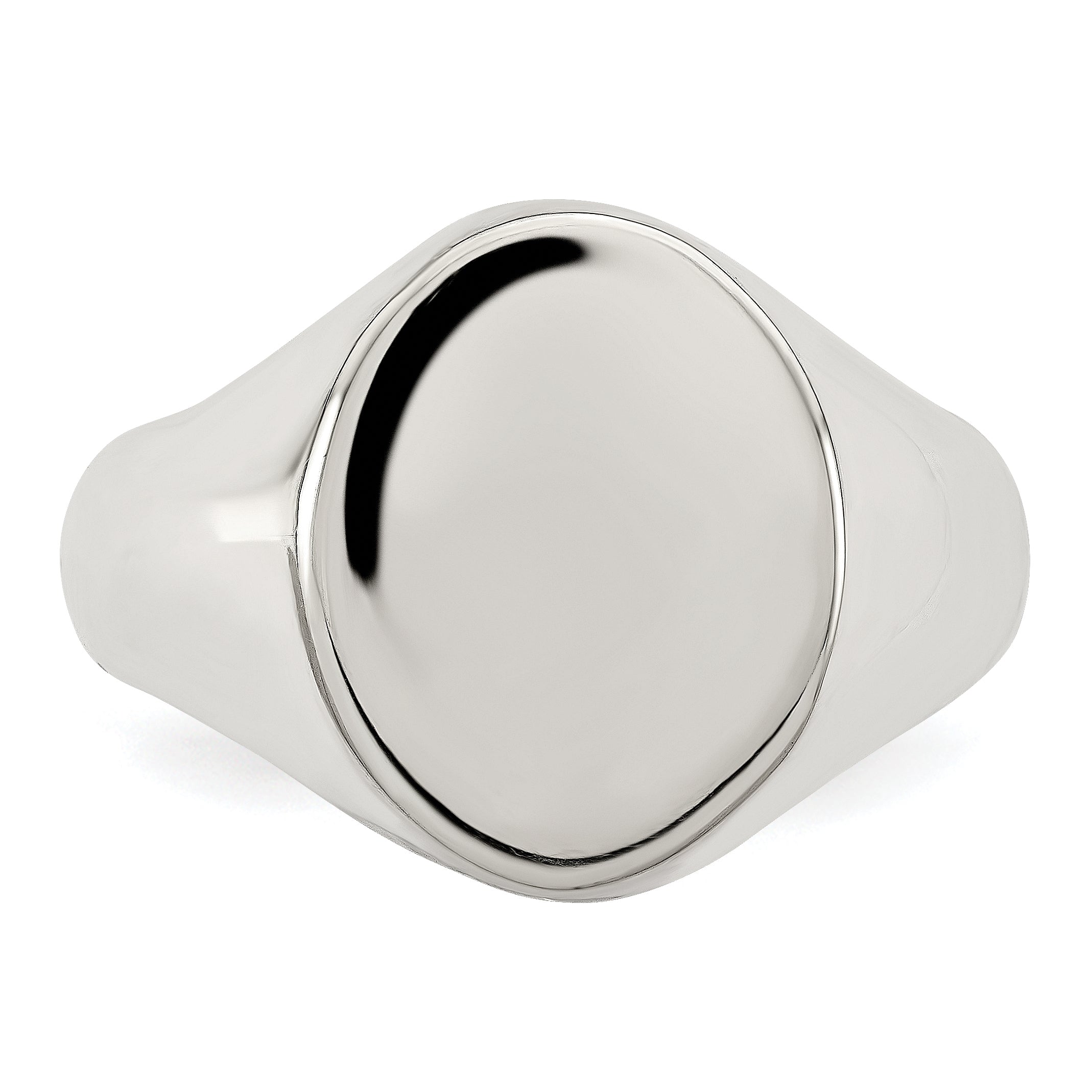 Sterling Silver 15x12mm Closed Back Signet Ring