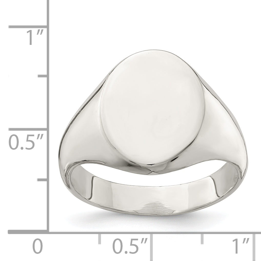 Sterling Silver 15x12mm Closed Back Signet Ring