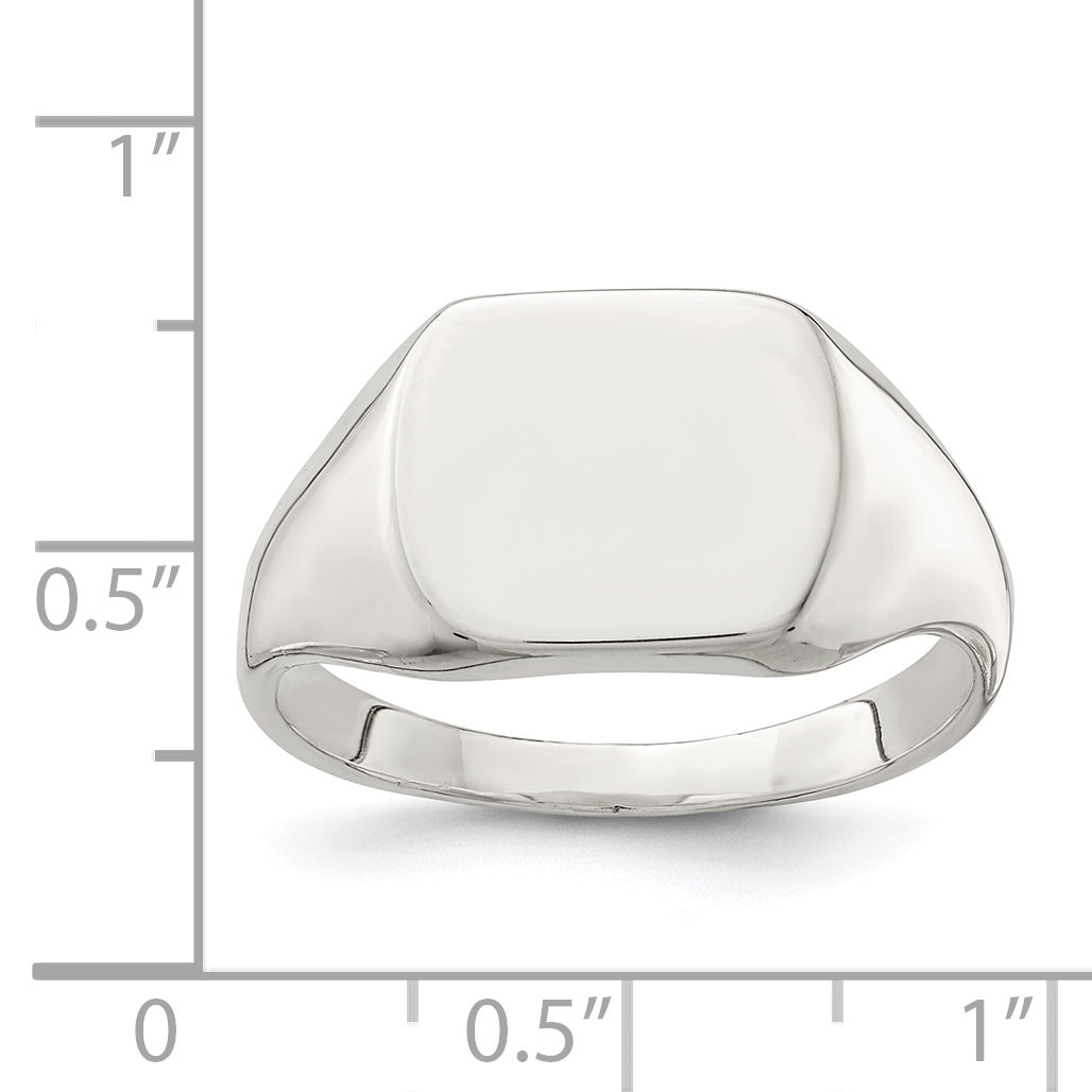 Sterling Silver 12x12mm Closed Back Signet Ring