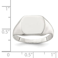 Sterling Silver 12x12mm Closed Back Signet Ring