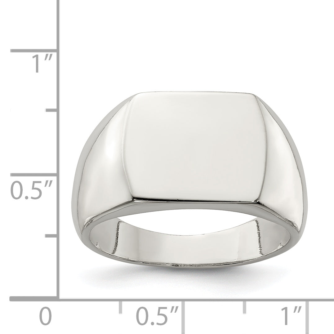 Sterling Silver 12x15mm Open Back Signet Ring