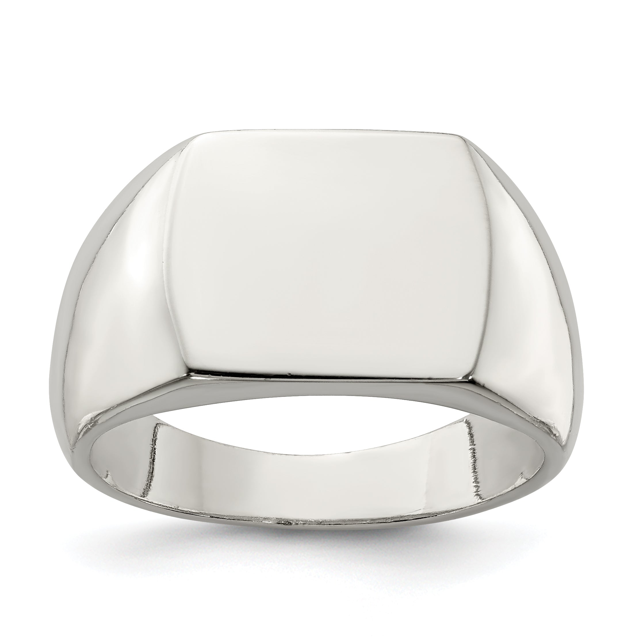 Sterling Silver 12x15mm Open Back Signet Ring