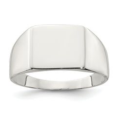 Sterling Silver 11x12mm Closed Back Signet Ring