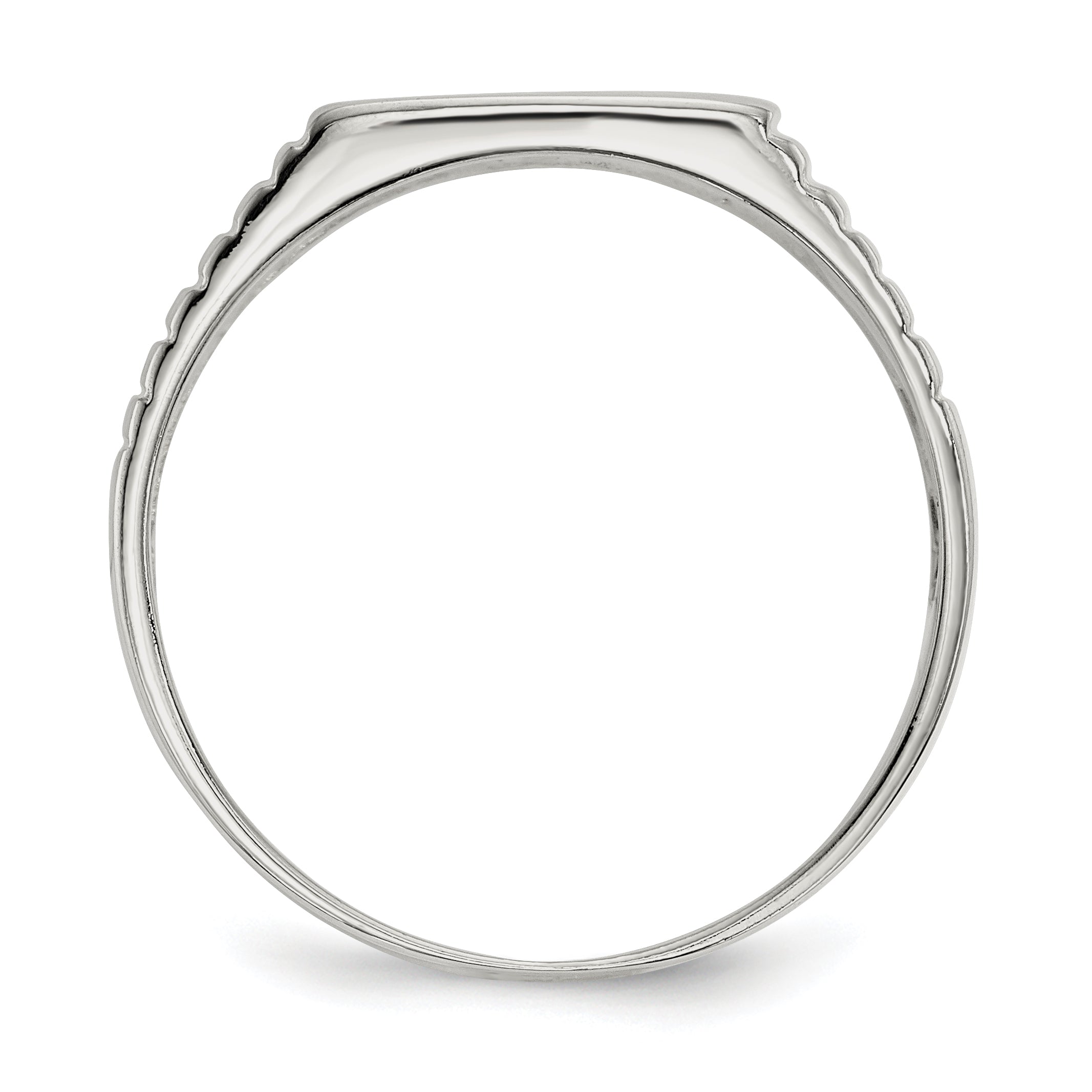 Sterling Silver 10x12mm Open Back Signet Ring