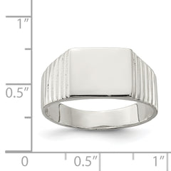 Sterling Silver 10x12mm Open Back Signet Ring