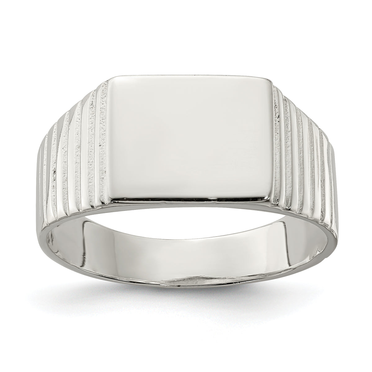 Sterling Silver 10x12mm Open Back Signet Ring